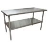 BK Resources Stainless Steel Flat Top Work Tables, 60w x 30d x 36h, Silver, 2/Pallet (BKE2VT6030)
