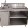 BK Resources Stainless Steel Beverage Table with Left Sink, Rectangular, 30" x 48" x 41.5", Silver Top, Silver Base/Legs (BKEBEVT3048L)