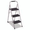 Cosco 3-Step Big Step Folding Stool, 200 lb Capacity, 17.75 x 28 x 45.63, Light Gray (CSC11408PBL1E)