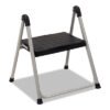 Cosco Folding Step Stool, 1-Step, 200 Lb Capacity, 9.9" Working Height, Platinum/black (CSC11014PBL1E)