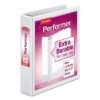 Cardinal Performer Clearvue Slant-D Ring Binder, 3 Rings, 1.5" Capacity, 11 X 8.5, White (CRD17400)