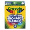 Crayola Ultra-Clean Washable Markers, Fine/broad Wedge/chisel Tips, Assorted Colors, 8/box (CYO587208)