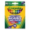 Crayola Ultra-Clean Washable Crayons, Large, Assorted, 16/Box (CYO523281)