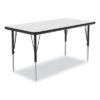 Correll Markerboard Activity Tables, Rectangular, 48" x 24" x 19" to 29", White Top, Black Legs, 4/Pallet (CRL2448DE80954P)