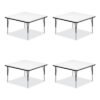 Correll Markerboard Activity Tables, Square, 48" x 48" x 19" to 29", White Top, Black Legs, 4/Pallet (CRL4848DE80954P)