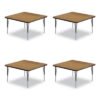 Correll Adjustable Activity Tables, Square, 48" x 48" x 19" to 29", Medium Oak Top, Black Legs, 4/Pallet (CRL4848TF0695K4)