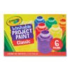 Crayola Washable Paint, 6 Assorted Colors, 2 Oz Bottle, 6/pack (CYO541204)