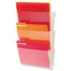 deflecto Unbreakable DocuPocket Wall File, 3 Sections, Letter Size, 14.5" x 3" x 6.5", Clear, 3/Pack (DEF63601RT)