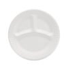 Dart Concorde Foam Plate, 3-Compartment Plate, 9" dia, White, 125/Pack, 4 Packs/Carton (DCC9CPWCR)