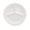 Dart Quiet Classic Laminated Foam Plates, 3-Compartment Plate, 9" dia, White, 125/Pack, 4 Packs/Carton (DCC9CPWQR)