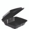 Dart Insulated Foam Hinged Lid Containers, 9.01 x 9.4 x 3.1, Black, 100/Bag, 2 Bags/Carton, 200 Containers/Carton (DCC90HTPFB1R)
