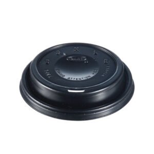 SOLO Cappuccino Dome Sipper Lids, Fits 12 oz to 24 oz Hot Cups, Plastic, Black, 100/Pack, 10 Packs/Carton (DCC16ELBLK)