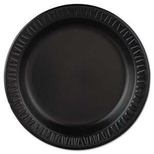 Dart Quiet Classic Laminated Foam Dinnerware, Plate, 9" Dia, Black, 125/pack, 4 Packs/carton (DCC9PBQR)