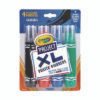 Crayola XL Poster Markers, Thin/Thick Chisel Tip, Assorted Classic Colors, 4/Pack (CYO588356)