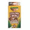 Crayola Colors of the World Washable Markers, Fine Bullet Tip, Assorted Colors, 24/Pack (CYO587810)