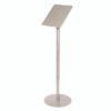 deflecto Floor Sign Display with Rear Literature Pocket, 8.5 x 11 Insert, 45" Tall, Silver (DEF692045)