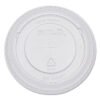 SOLO PETE Flat Straw-Slot Cold Cup Lids, Fits 12 oz Cold Cups, Plastic, Clear, 100/Pack, 25 Packs/Carton (DCC640TS)