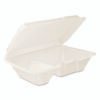 Dart Foam Hinged Lid Containers, 6.4 X 9.33 X 2.9, White, 100/bags, 2 Bags/carton (DCC205HT2)