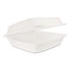 Dart Hinged Lid Carryout Container, 9.5 x 10.33 x 3.5, White, Foam, 100/Bag, 2 Bags/Carton (DCC110HT1)