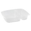 Dart StayLock Clear Hinged Lid Containers, 3 Compartments, 8.6 x 9 x 3, Clear, Plastic, 100/Packs, 2 Packs/Carton (DCCC55UT3)