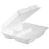 Dart Foam Hinged Lid Container, 3 Compartments, 9.3 x 9.5 x 3, White, 100/Bag, 2 Bag/Carton (DCC95HTPF3R)