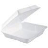 Dart Foam Hinged Lid Container, Performer Perforated Lid, 9.3 X 9.5 X 3, White, 100/bag, 2 Bag/carton (DCC95HTPF1R)