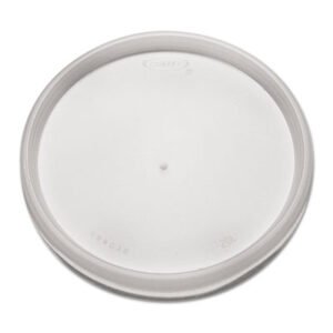 Dart Plastic Lids for Foam Cups, Bowls and Containers, Flat, Vented, Fits 6 oz to 32 oz, Translucent, 100/Pack, 10 Packs/Carton (DCC20JL)