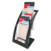 deflecto 3-Tier Literature Holder, Leaflet Size, 6.75w X 6.94d X 13.31h, Black (DEF693604)
