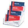 deflecto 4-Pocket Business Card Holder, Holds 200 Cards, 3.94 X 3.5 X 3.75, Plastic, Clear (DEF70841)