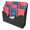 deflecto 3-Tier Document Organizer W/6 Removable Dividers, 13.38w X 3.5d X 11.5h, Black (DEF47634)
