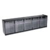 deflecto Tilt Bin Interlocking Multi-Bin Storage Organizer, 5 Sections, 23.63" X 5.25" X 6.5", Black/clear (DEF20504OP)