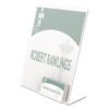 deflecto Superior Image Slanted Sign Holder with Business Card Holder, 8.5w x 4.5d x 11h, Clear (DEF590601)