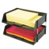 deflecto Industrial Tray Side-Load Stacking Tray Set, 2 Sections, Letter To Legal Size Files, 16.38" X 11.13" X 3.5", Black, 2/pack (DEF582704)