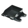 deflecto Docutray Multi-Directional Stacking Tray Set, 2 Sections, Letter To Legal Size Files, 10.13" X 13.63" X 2.5", Black, 2/pack (DEF63904)