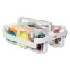 deflecto Stackable Caddy Organizer with S, M and L Containers, Plastic, 10.5 x 14 x 6.5, White Caddy/Clear Containers (DEF29003)