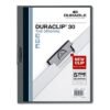 Durable DuraClip Report Cover, Clip Fastener, 8.5 x 11, Clear/Graphite, 25/Box (DBL220357)