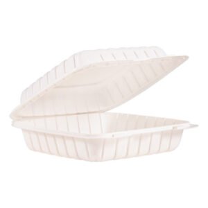Dart Hinged Lid Containers, Single Compartment, 9 x 8.8 x 3, White, Plastic, 150/Carton (DCC90MFPPHT1)