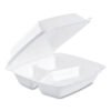 Dart Foam Hinged Lid Containers, 3 Compartments, 8.38 x 7.78 x 3.25, 200/Carton (DCC85HT3R)