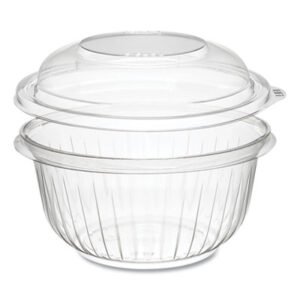 Dart PresentaBowls Bowl/Lid Combo-Paks, Dome Lid, 16 oz, Clear, Plastic, 63/Pack, 4 Packs/Carton (DCCC16BCD)