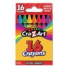 Cra-Z-Art Crayons, 16 Assorted Colors, 16/set (CZA10200WM40)