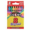 Cra-Z-Art Crayons, 8 Assorted Colors, 8/pack (CZA1021248)