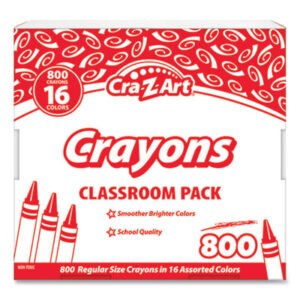 Cra-Z-Art Crayons, 16 Assorted Colors, 800/pack (CZA74004)