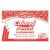 Cra-Z-Art Colored Pencils Classpack, 10 Assorted Lead and Barrel Colors, 10 Pencils/Set, 25 Sets/Carton (CZA740011)
