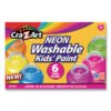 Cra-Z-Art Neon Washable Kids' Paint, 6 Assorted Neon Colors, 2 Oz Bottle, 6/pack (CZA106466)