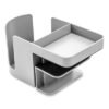 deflecto Standing Desk Cup Holder Organizer, Two Sections, 3.94 x 7.04 x 3.54, Gray (DEF400000)