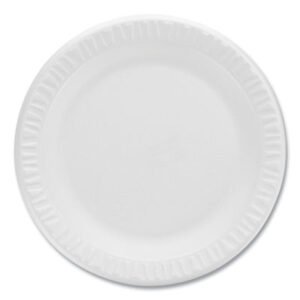 Dart Concorde Non-Laminated Foam Plates, 9" Dia, White, 125/pack (DCC9PWCRPK)