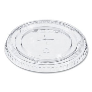 SOLO Straw-Slot Cold Cup Lids, Fits 9 oz to 20 oz Cold Cups, Plastic, Clear, 100/Sleeve, 10 Sleeves/Carton (DCC662TSCT)