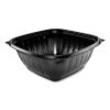 Dart PresentaBowls Pro Black Square Bowls, 64 oz, 8.5 x 8.5 x 3.3, Plastic, 63/Bag, 4 Bags/Carton (DCCB64SB)