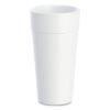 Dart Foam Drink Cups, Hot/cold, 24 Oz, White, 25/bag, 20 Bags/carton (DCC24J16)