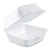 Dart Foam Hinged Lid Containers, 5.38 X 5.5 X 2.88, White, 500/carton (DCC50HT1)
